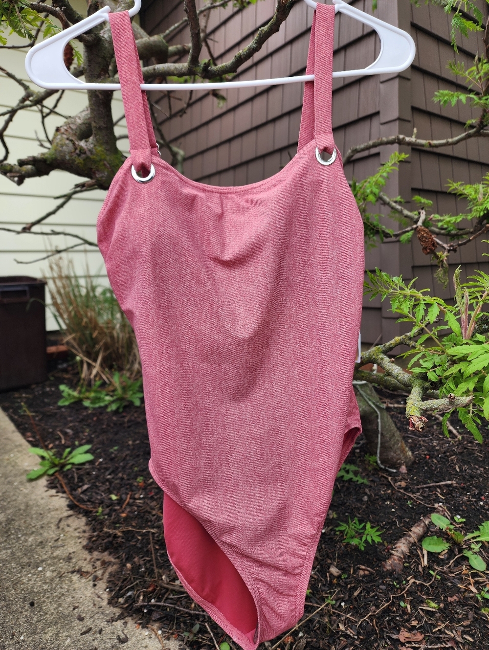 Michael Kors Rose Pink One-Piece Swimsuit with Grommet Straps